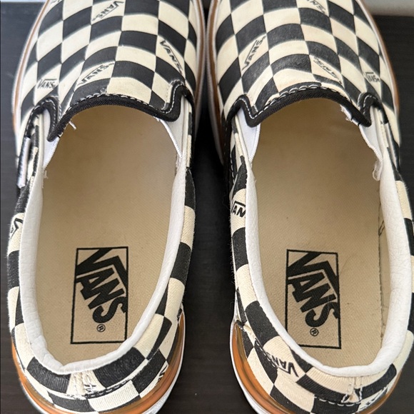 Vans Women's Stacked Checkerboard Slip-On Shoes - Black and White - Size 8.5 - Picture 6 of 11
